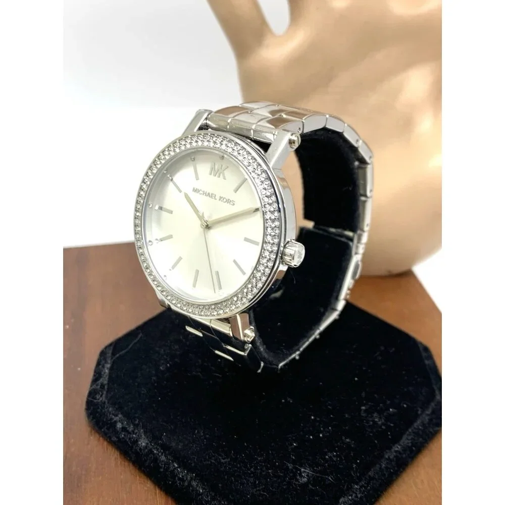 Michael Kors Women's Watch MK7347 Corey Quartz Gemmed Silver Stainless Steel - Picture 13 of 13